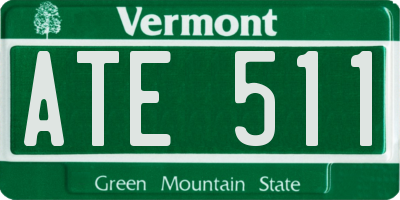 VT license plate ATE511