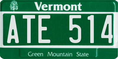 VT license plate ATE514