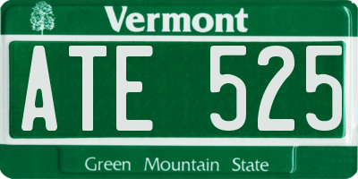 VT license plate ATE525