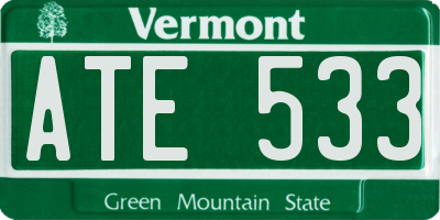 VT license plate ATE533