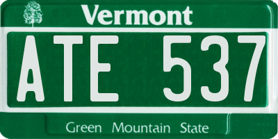 VT license plate ATE537