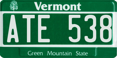 VT license plate ATE538