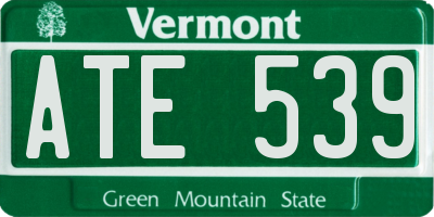 VT license plate ATE539