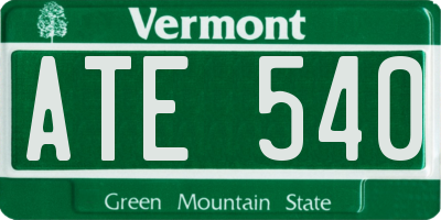 VT license plate ATE540