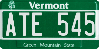 VT license plate ATE545