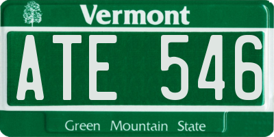 VT license plate ATE546