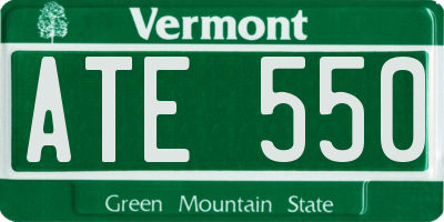 VT license plate ATE550