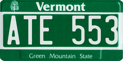 VT license plate ATE553