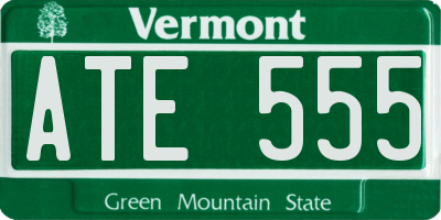 VT license plate ATE555