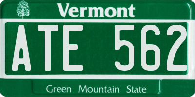 VT license plate ATE562