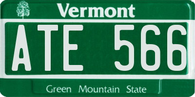 VT license plate ATE566