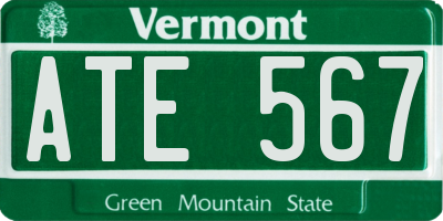 VT license plate ATE567