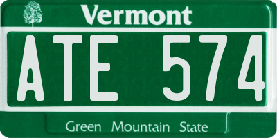 VT license plate ATE574