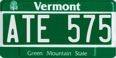 VT license plate ATE575