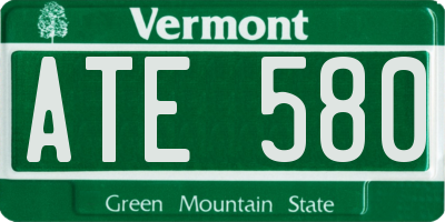 VT license plate ATE580