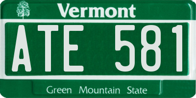 VT license plate ATE581