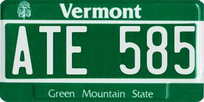 VT license plate ATE585