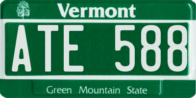 VT license plate ATE588