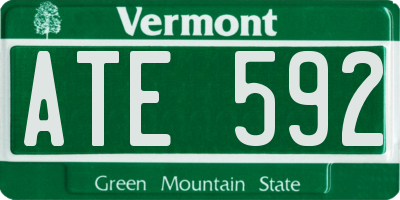 VT license plate ATE592