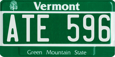 VT license plate ATE596