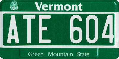 VT license plate ATE604
