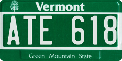 VT license plate ATE618