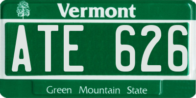 VT license plate ATE626