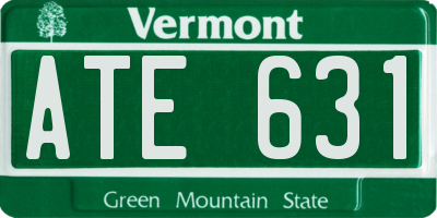 VT license plate ATE631