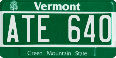 VT license plate ATE640