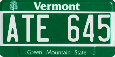 VT license plate ATE645
