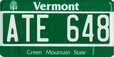 VT license plate ATE648