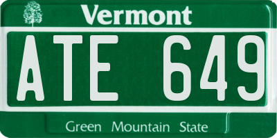 VT license plate ATE649