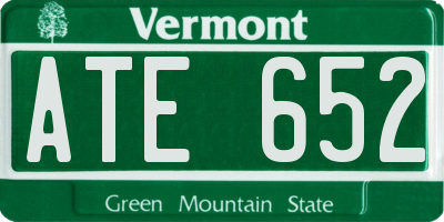 VT license plate ATE652