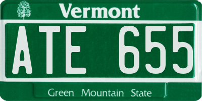 VT license plate ATE655