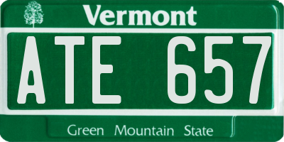 VT license plate ATE657
