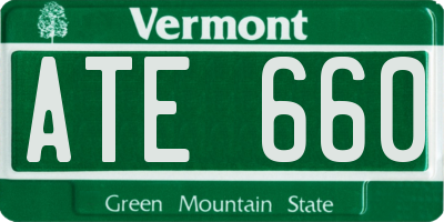 VT license plate ATE660