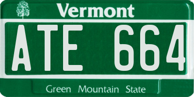 VT license plate ATE664