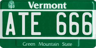 VT license plate ATE666
