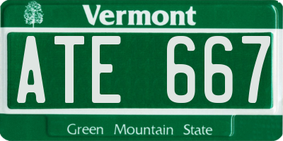 VT license plate ATE667