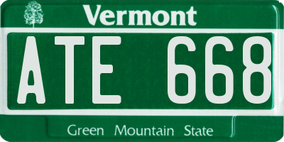 VT license plate ATE668
