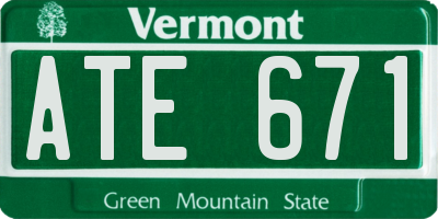 VT license plate ATE671