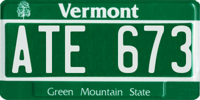 VT license plate ATE673