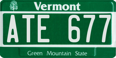 VT license plate ATE677