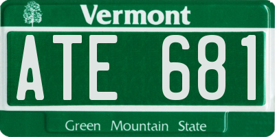 VT license plate ATE681