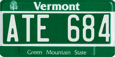 VT license plate ATE684