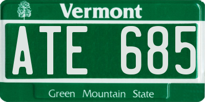 VT license plate ATE685