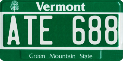 VT license plate ATE688