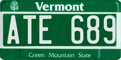 VT license plate ATE689