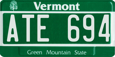 VT license plate ATE694