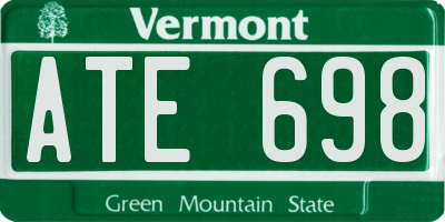 VT license plate ATE698
